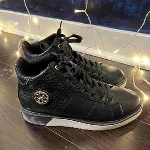 Size 7.5 Guess Black & Golden Boots